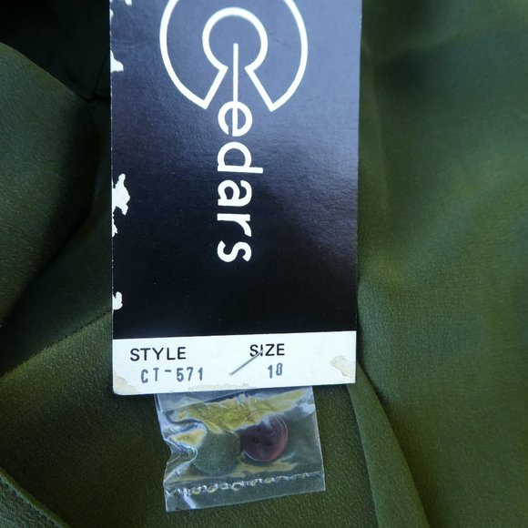 NEW SiLK Leather Real Snake Green Blouse Concealed Buttons Southwest Streetwear - Picture 12 of 12